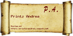 Printz Andrea névjegykártya